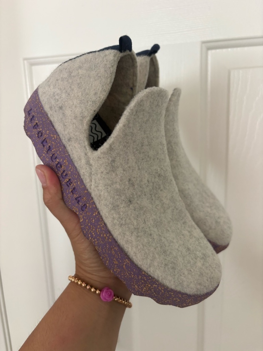 ASPORTUGUESAS City Casual Slip On Shoe Gray Lavender‎ wool size 36